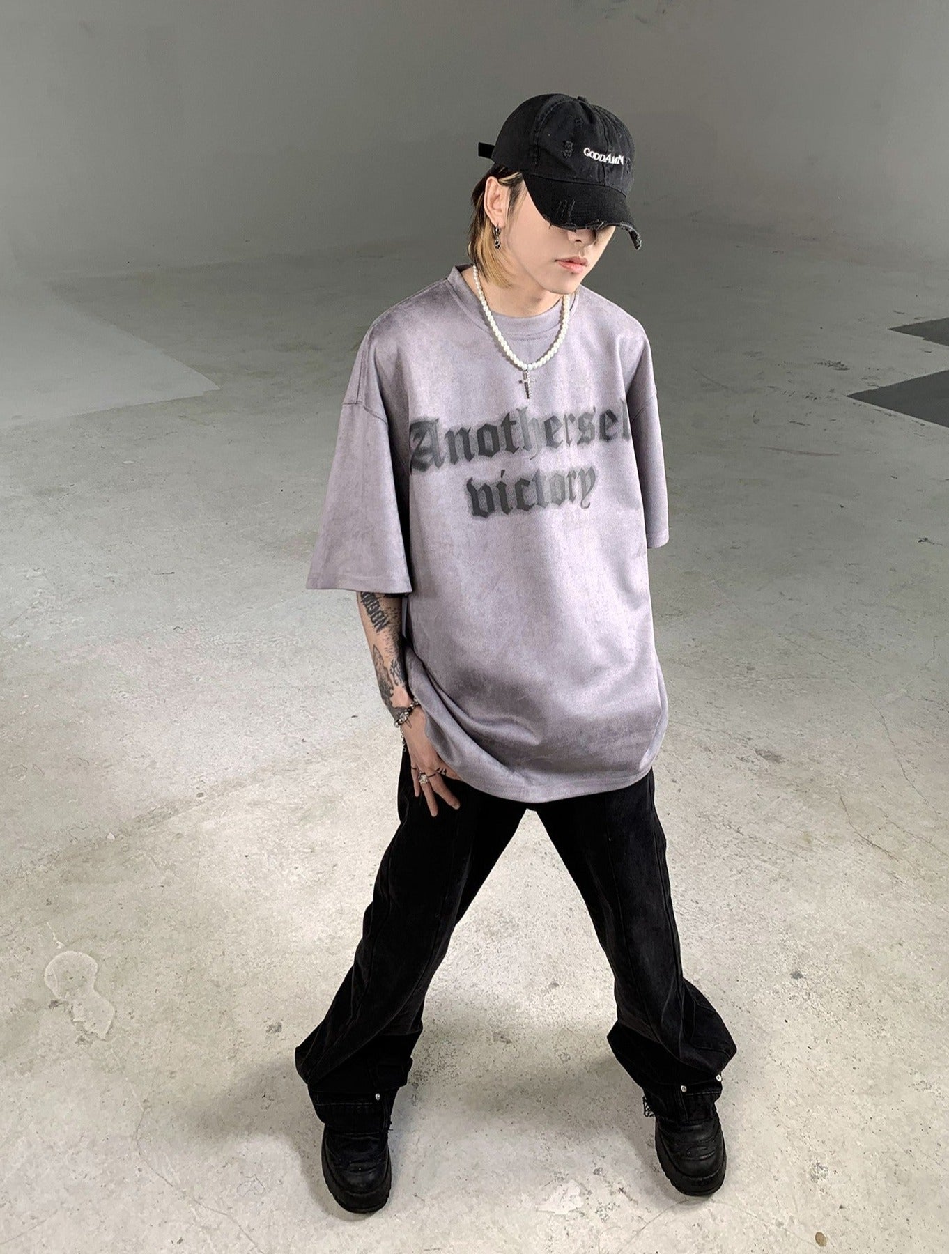 Goth Streetwear Another Self Victory Sueded T-Shirt