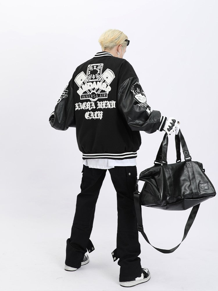 Rally Faux Leather Varsity Jacket