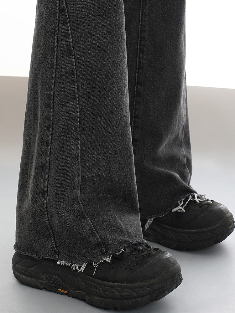 Black Washed Frayed Jeans