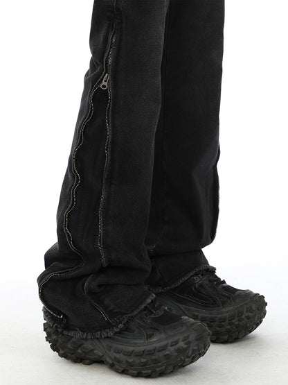 Black Side Zipper Jeans