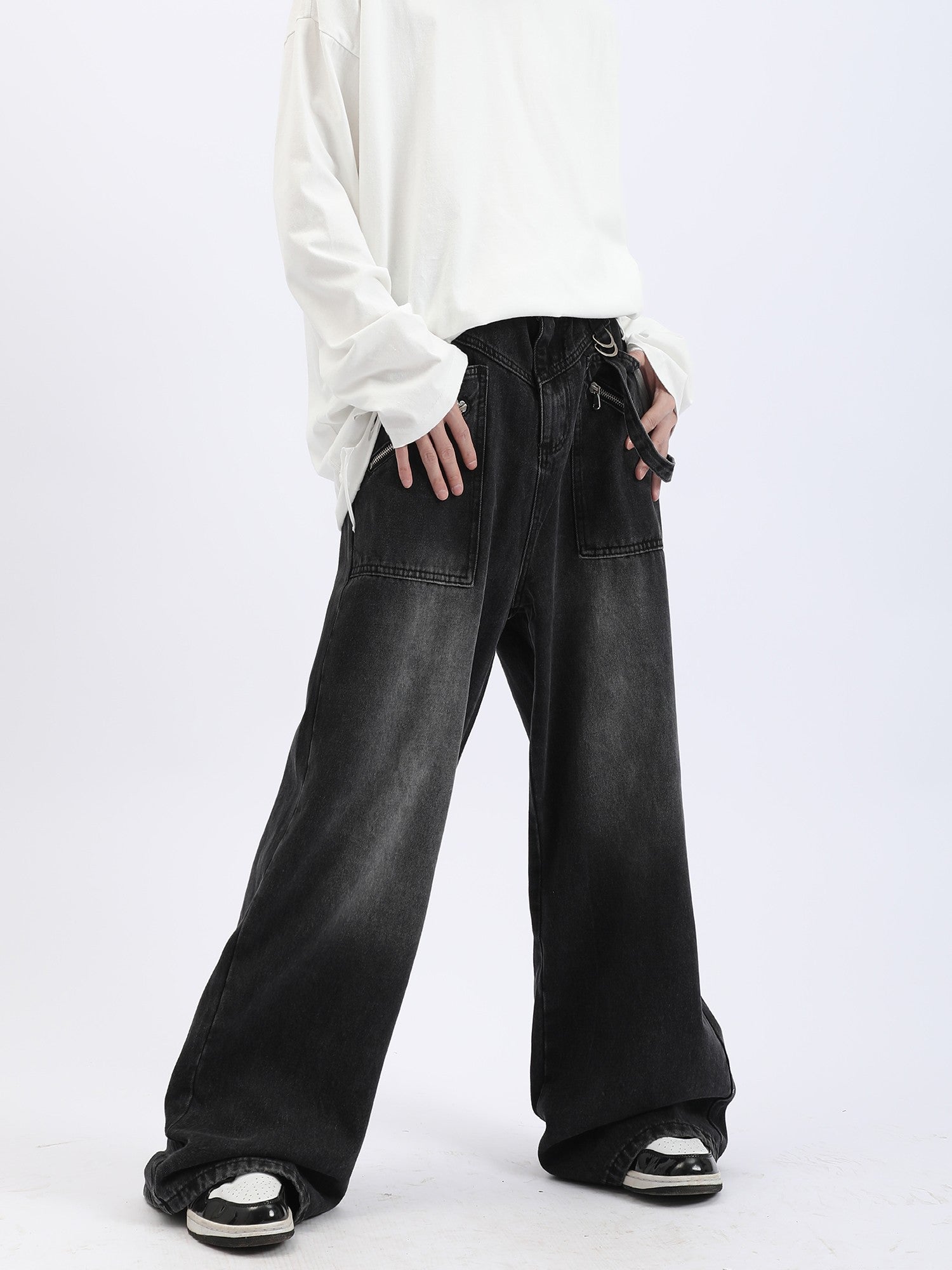Wide Leg Distressed Jeans