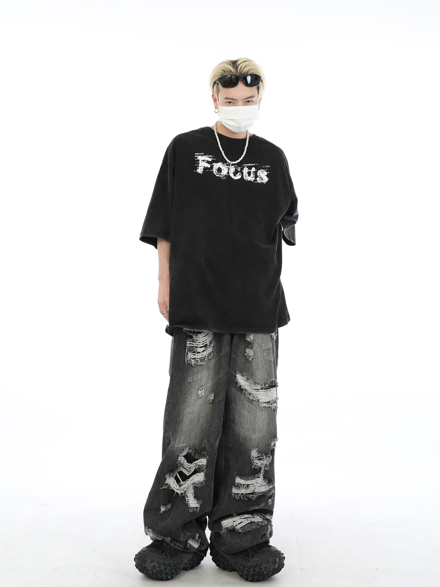 Goth Streetwear Focus Storm Graphic T-Shirt