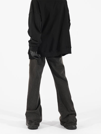 Side Zipper Distressed Jeans