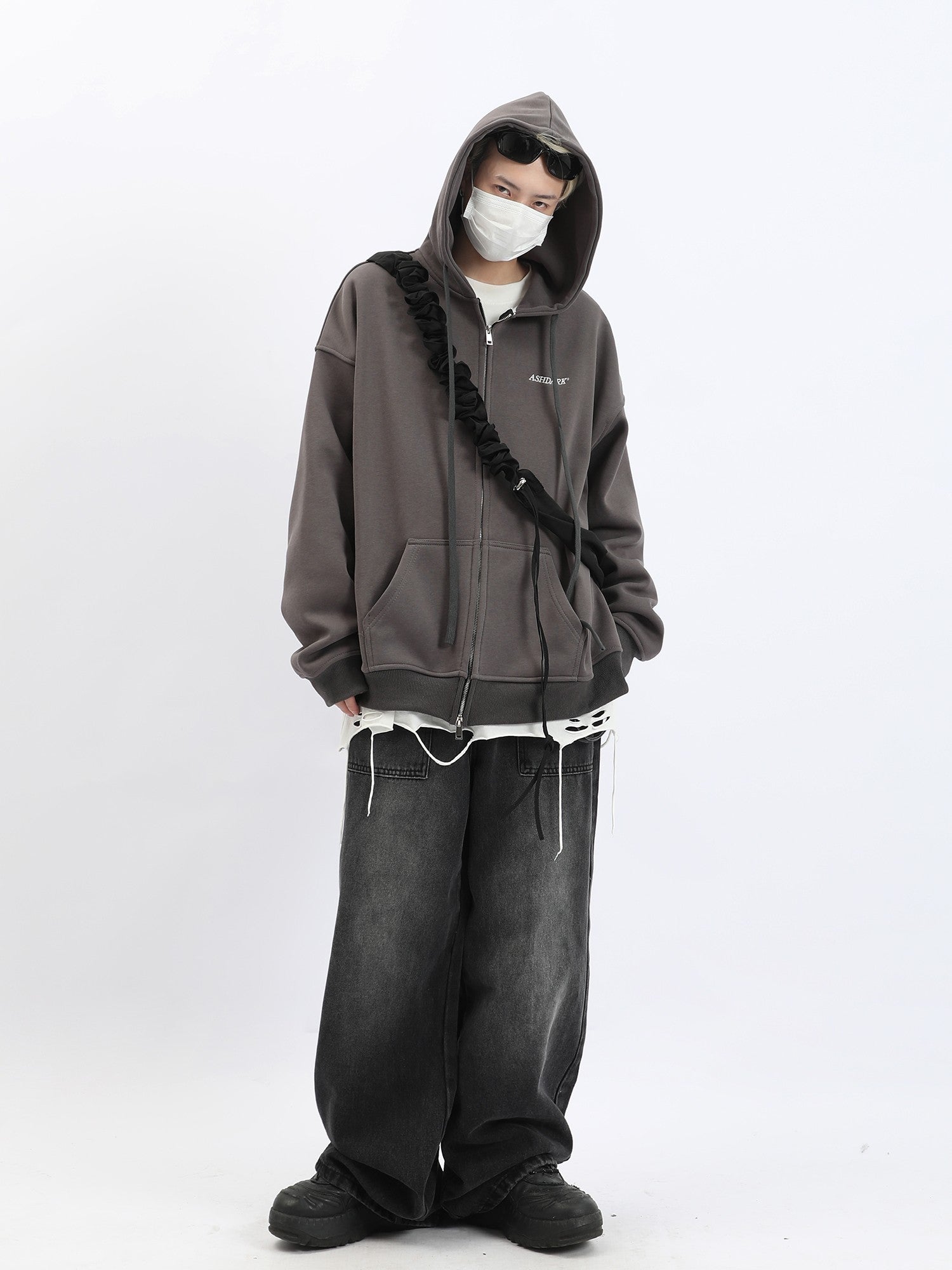 Streetwear Ashdark Washed Zip Hoodie