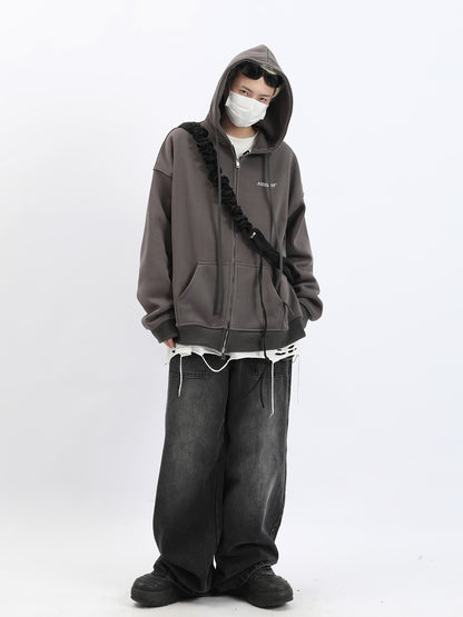 Streetwear Ashdark Washed Zip Hoodie