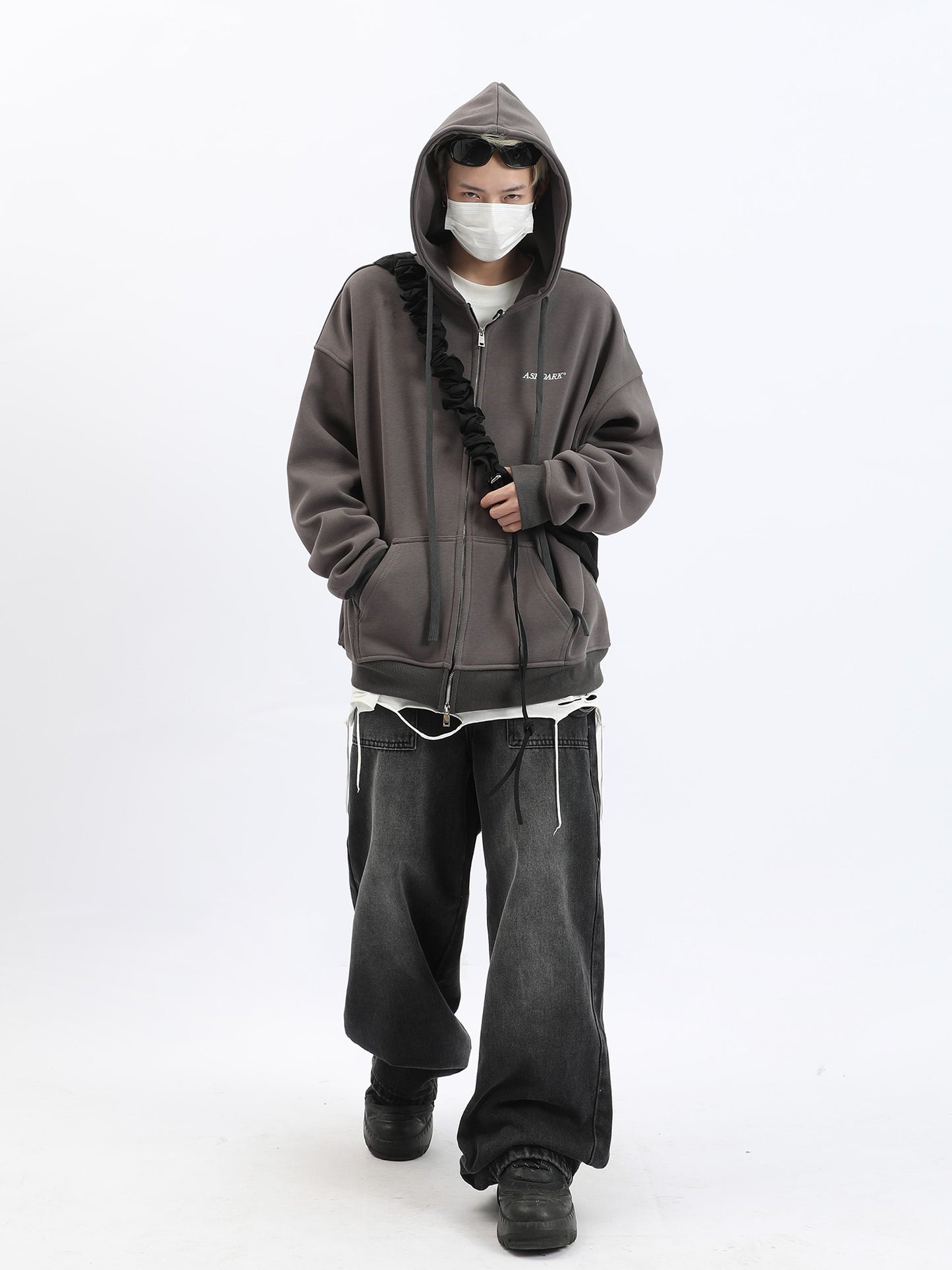 Streetwear Ashdark Washed Zip Hoodie