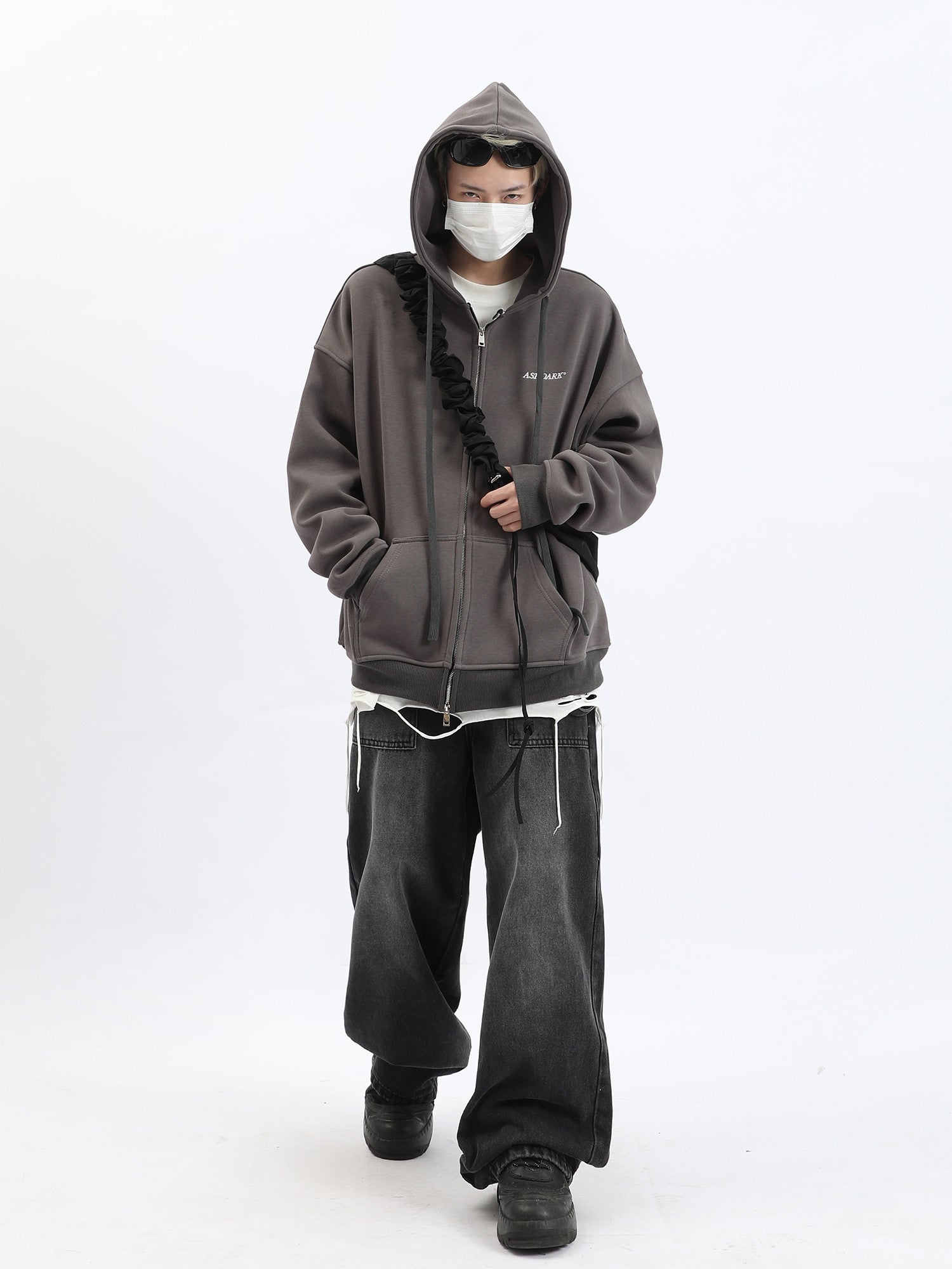 Streetwear Ashdark Washed Zip Hoodie