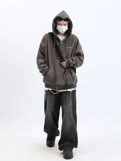 Streetwear Ashdark Washed Zip Hoodie