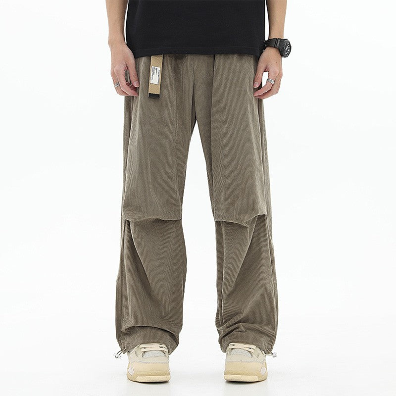 Corduroy Belted Relaxed Fit Pants