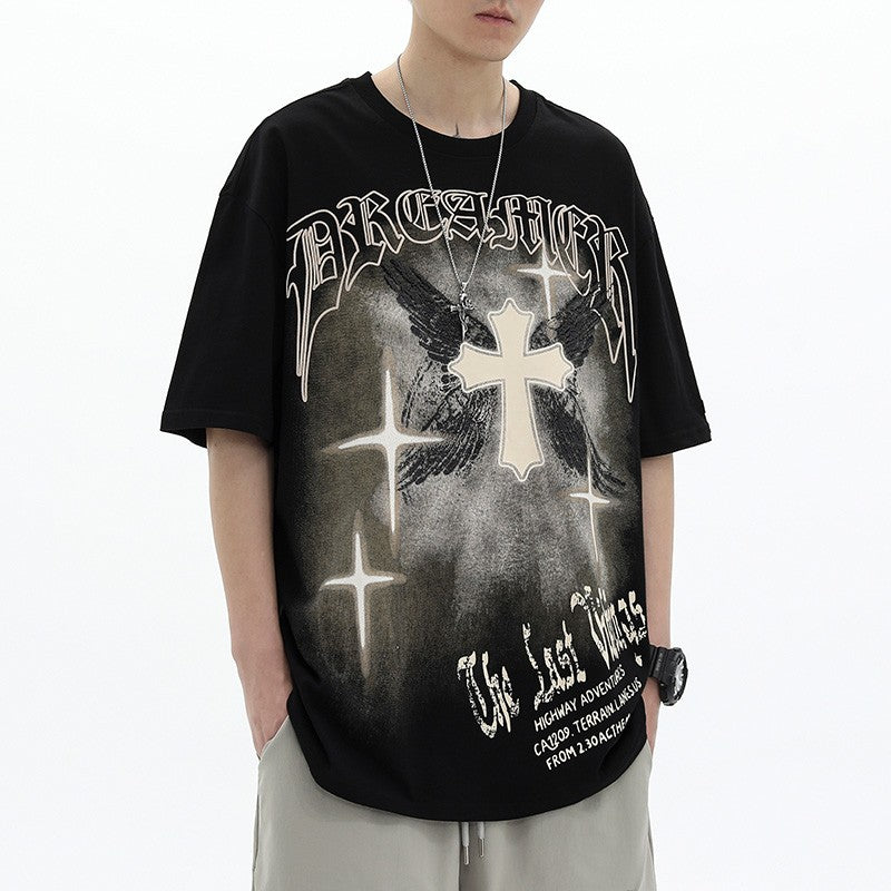 Winged Cross Graphic T-Shirt