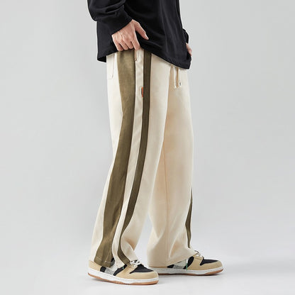 Striped Slit Wide Leg Sweatpants