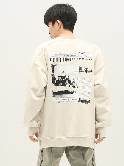 Good Times Newsprint Long Sweatshirt
