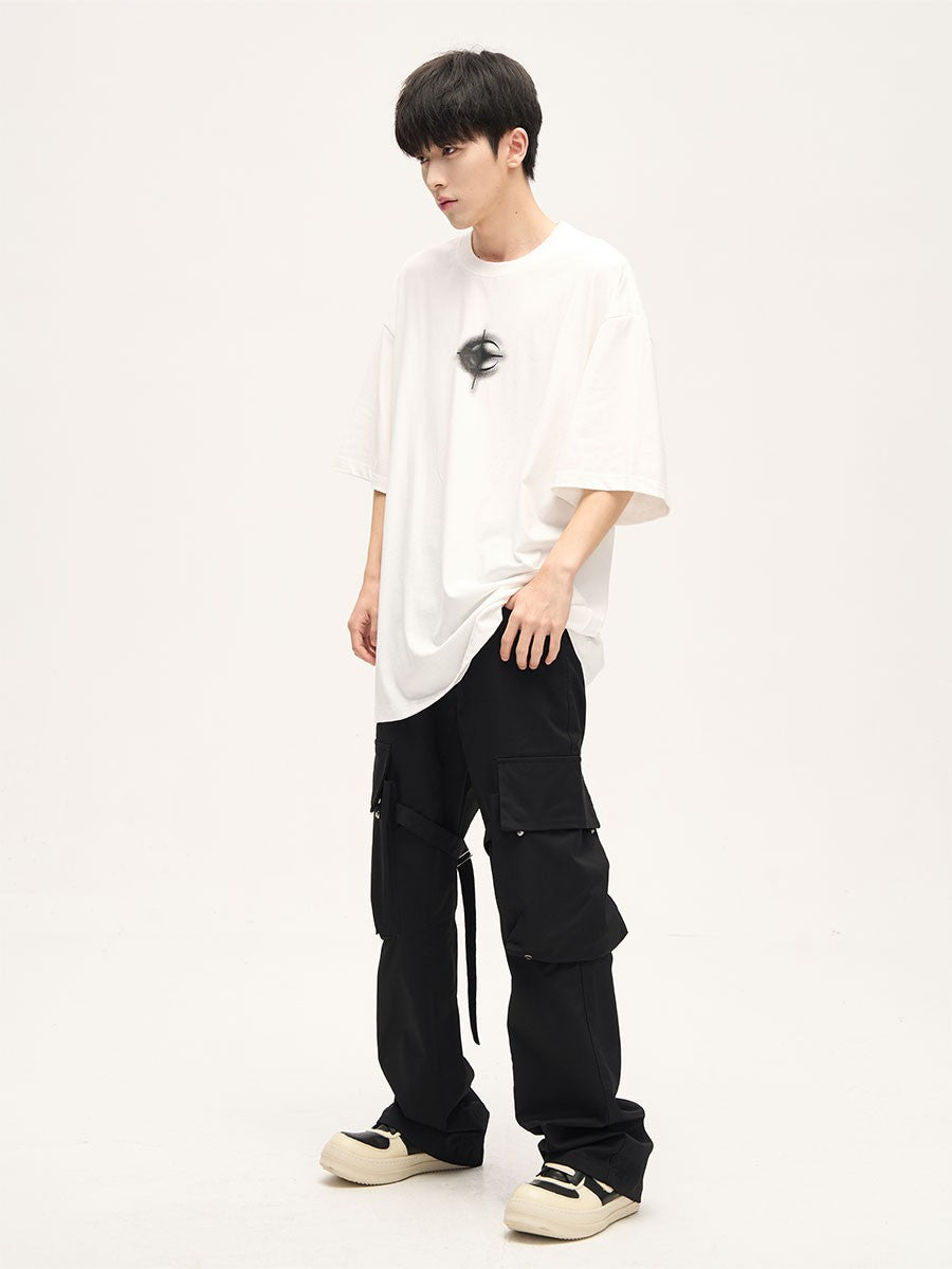 Black Cargo Strap Pants