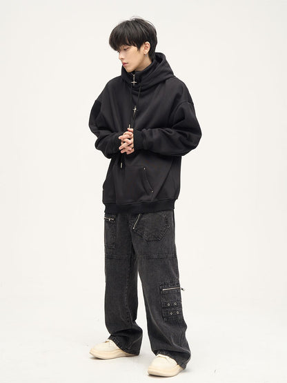 Loose Fit Zippered Cargo Jeans