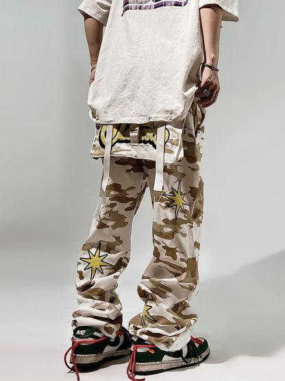 Streetwear Star Strapped Camo Pants