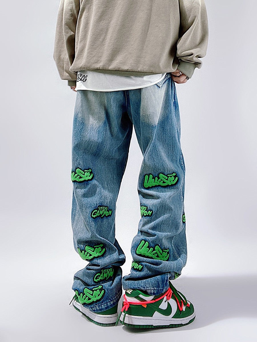 Graffiti Patch Baggy Jeans
