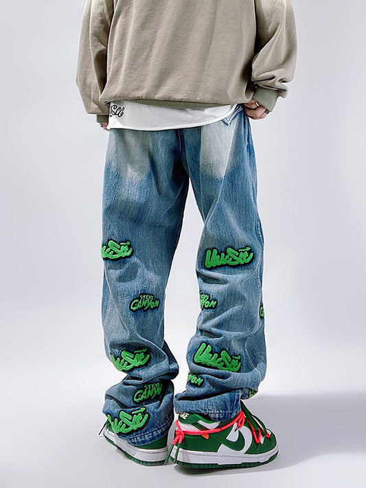 Graffiti Patch Baggy Jeans