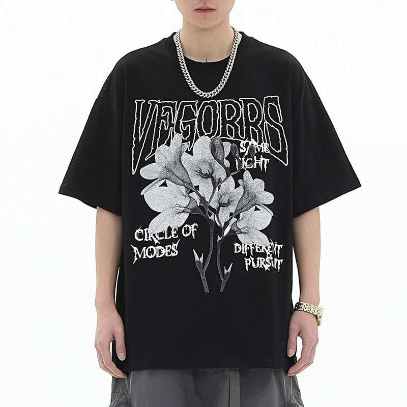 Streetwear Lilies Graphic T-Shirt