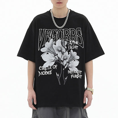 Streetwear Lilies Graphic T-Shirt