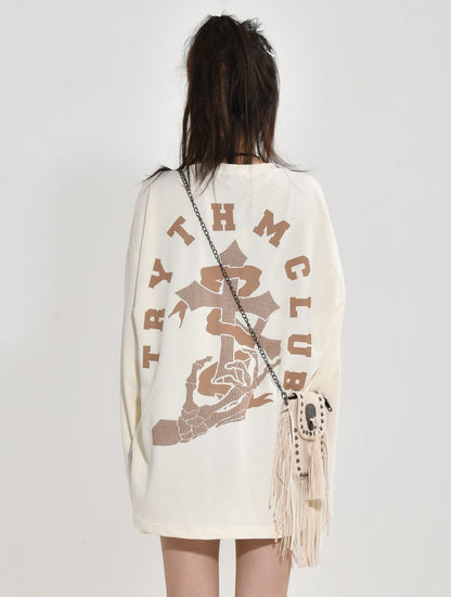 Cross Graphic Long Sleeve Top