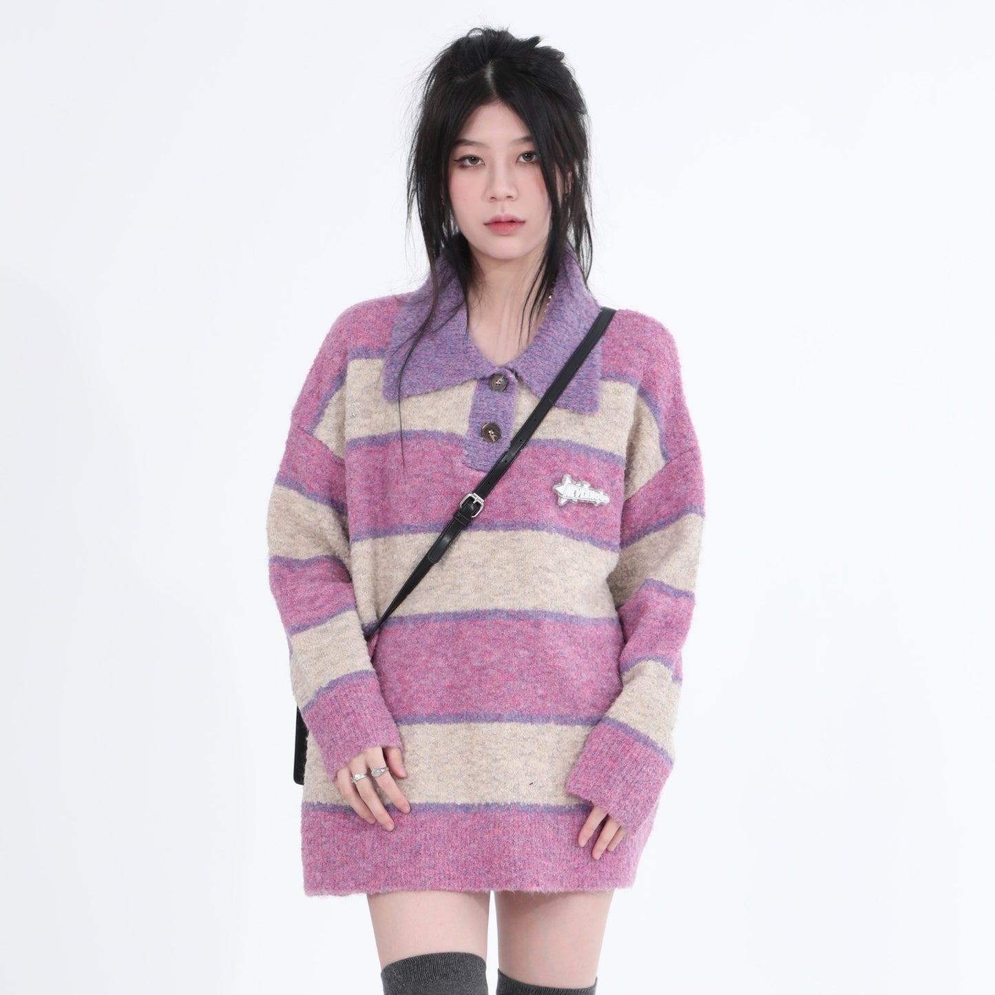 Striped Polo Sweater
