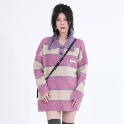 Striped Polo Sweater
