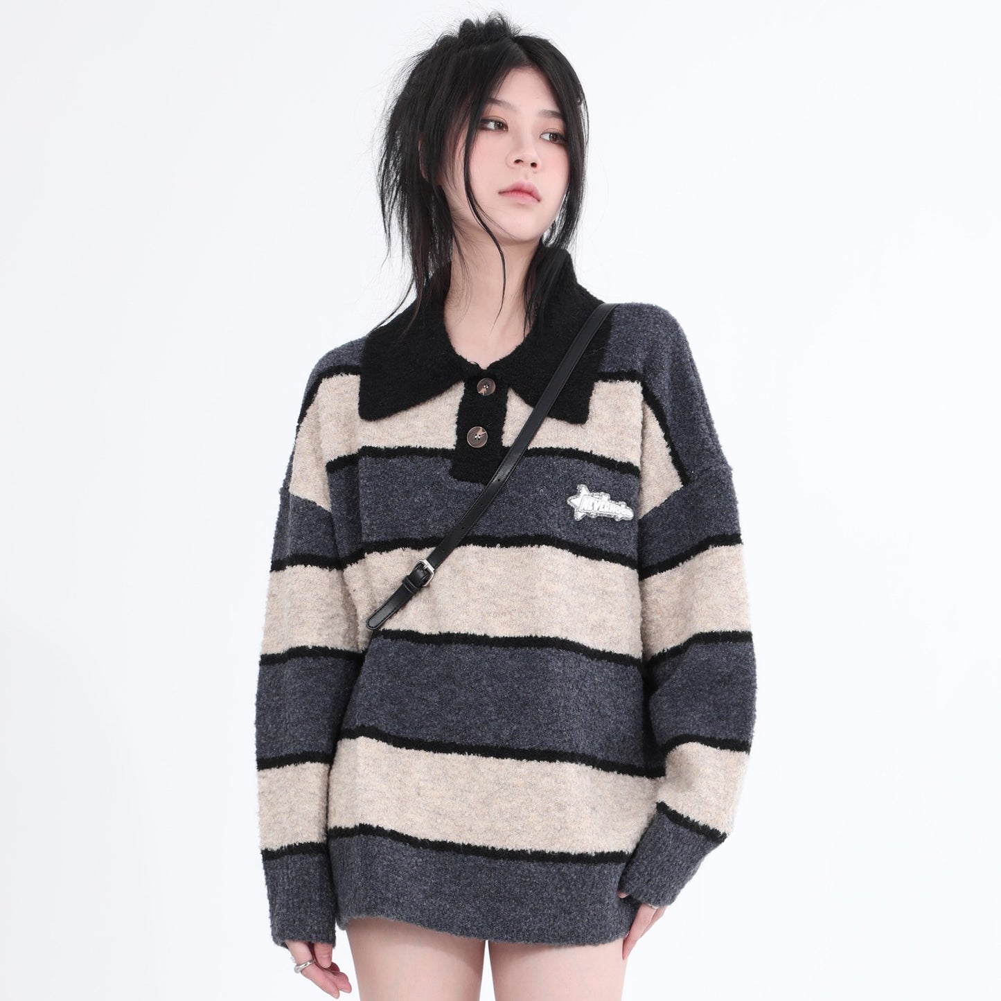 Striped Polo Sweater