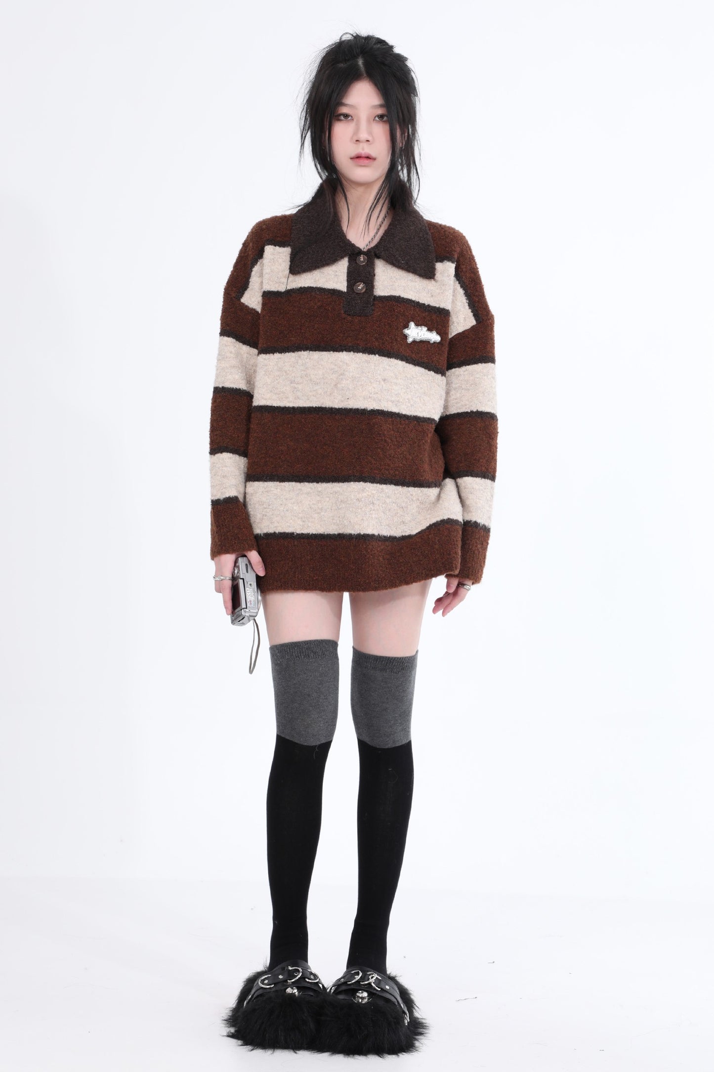 Striped Polo Sweater