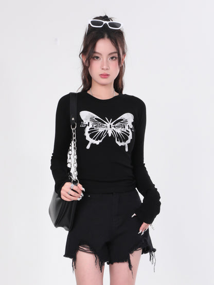 Butterfly Graphic Long Sleeve Top