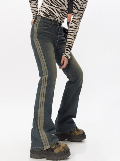 Striped Flare Jeans