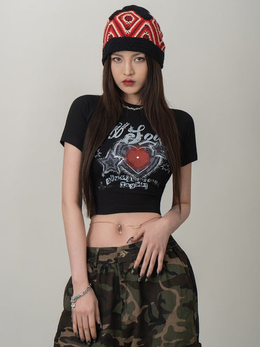 Heart Raglan Baby Tee