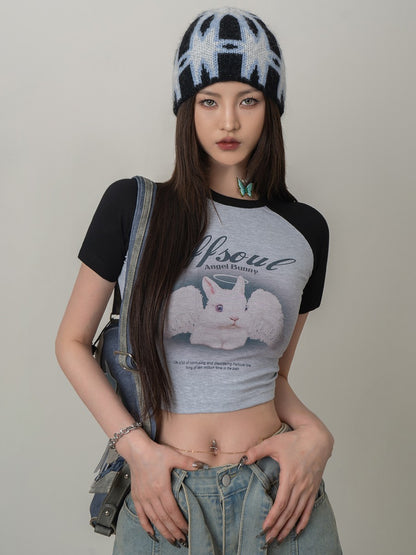 Angel Bunny Raglan Baby Tee
