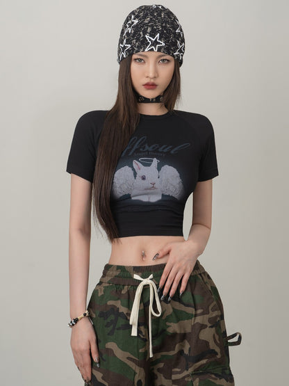 Angel Bunny Raglan Baby Tee