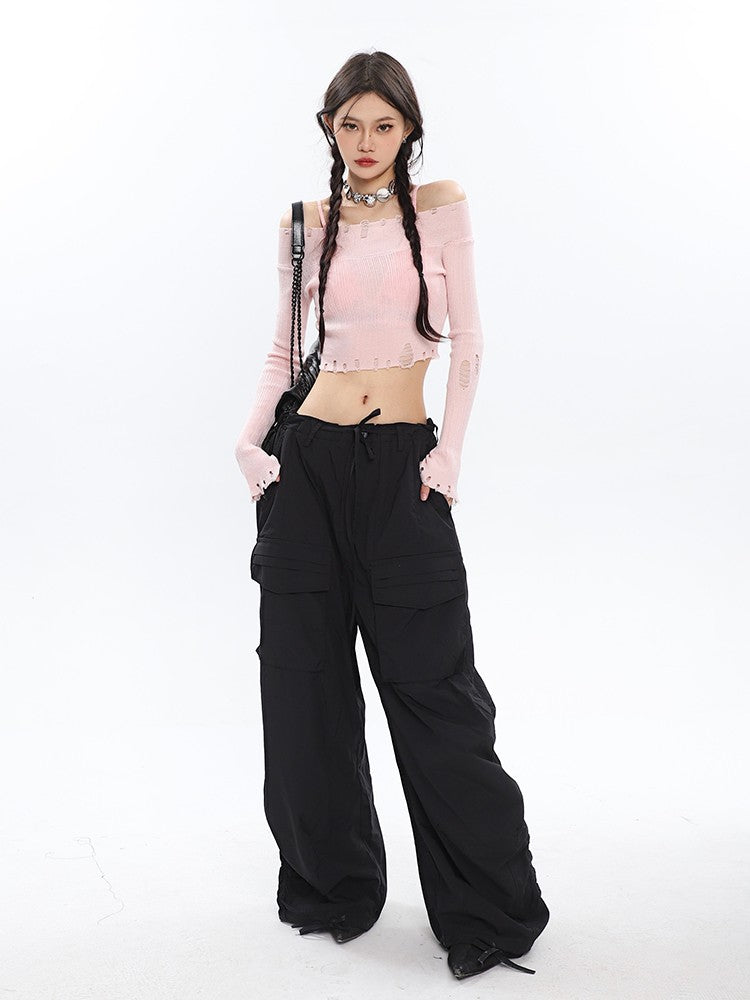 Slouchy Ruched Cargo Pants