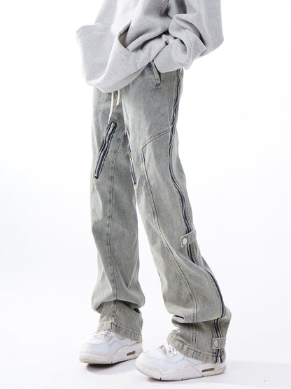 Side Zipper Tab Jeans
