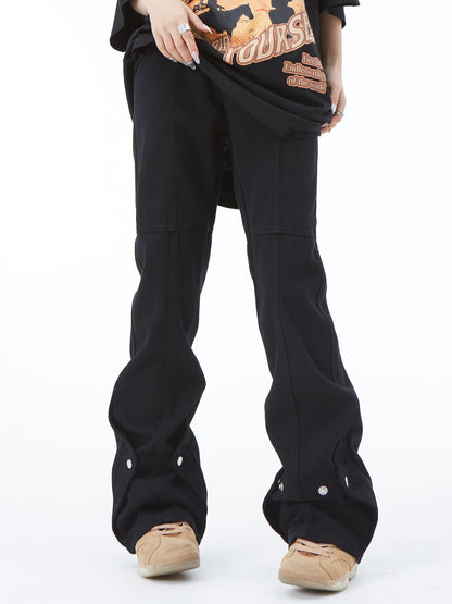 Button Ankle Black Jeans