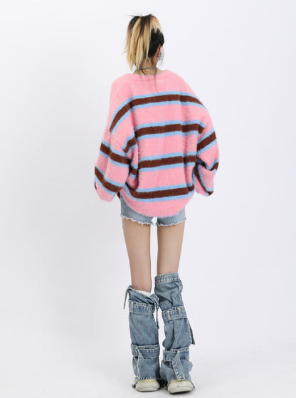 Fluffy Striped Sweater