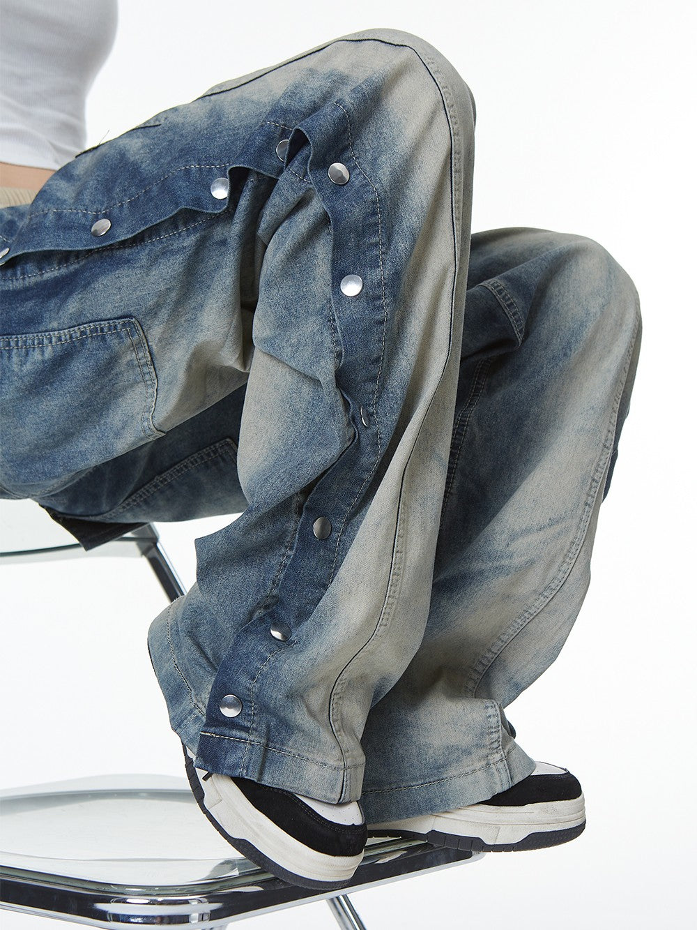 Button Down Tear Away Jeans