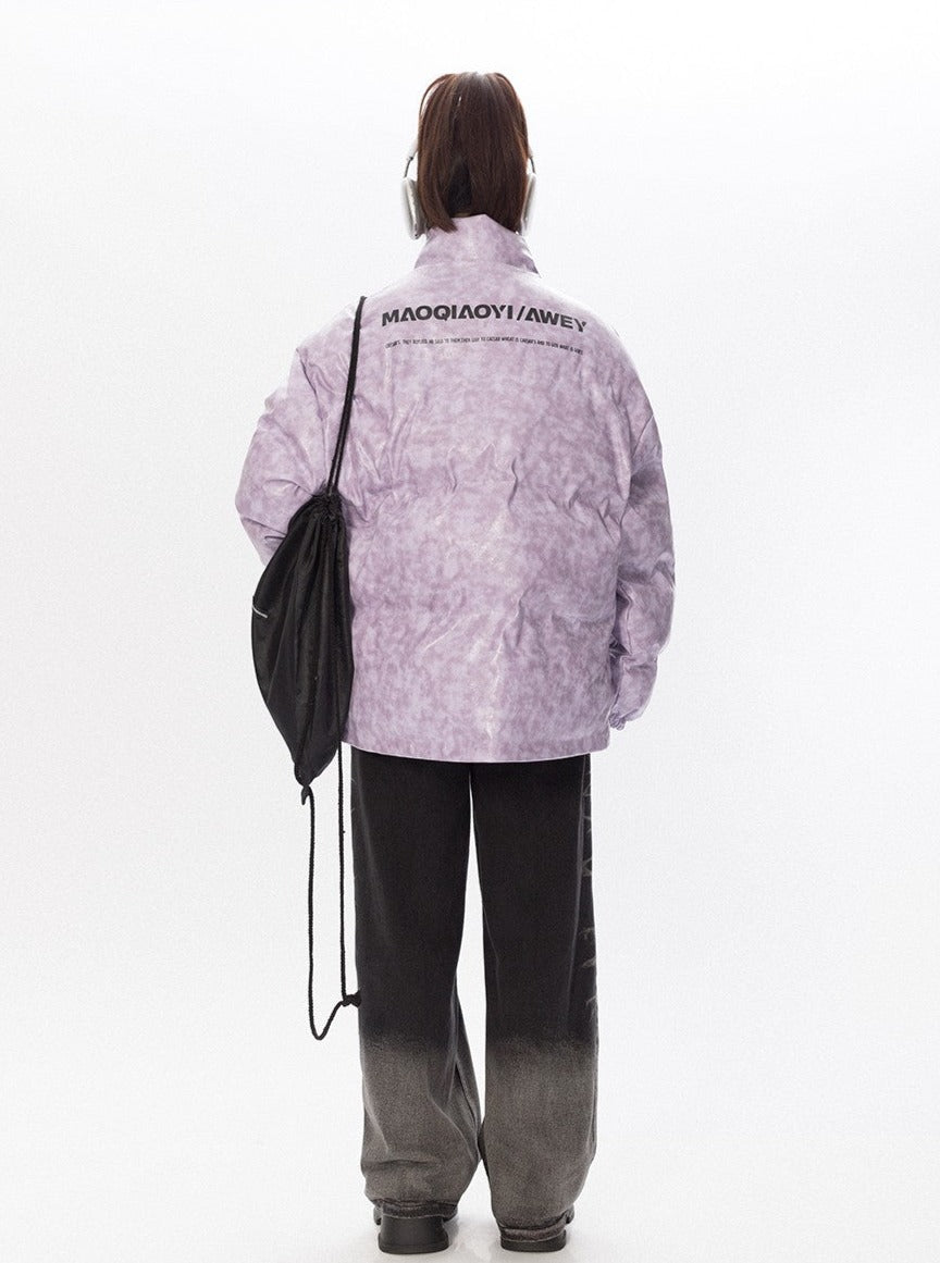 Faux Leather Puffer Jacket