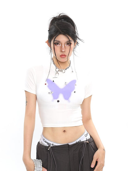 Butterfly Embellished Baby Tee
