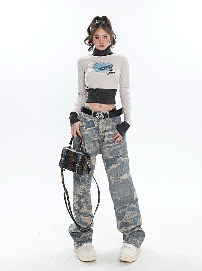 Painted Relaxed Fit Jeans