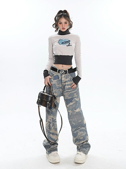 Painted Relaxed Fit Jeans