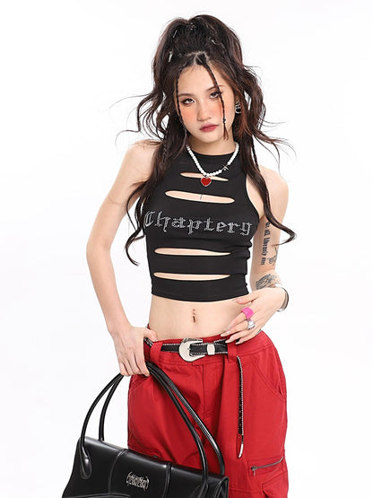 Slash Cutout Crop Top