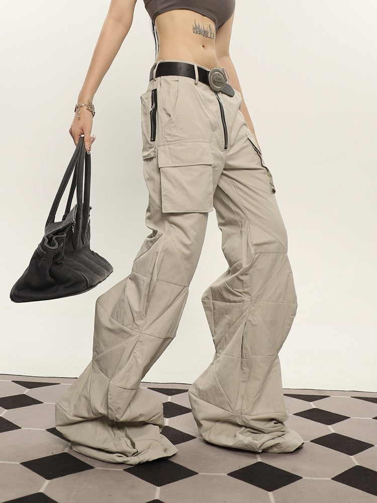 Diamond Flared Cargo Pants
