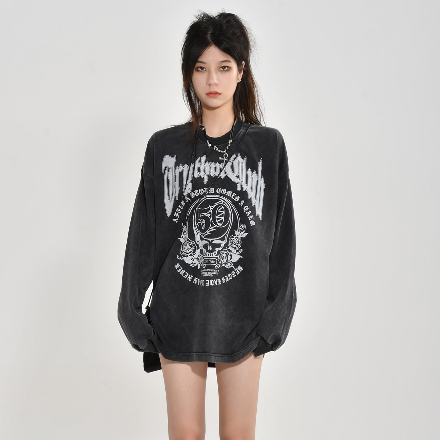 Skull Crest Long Sleeve Top