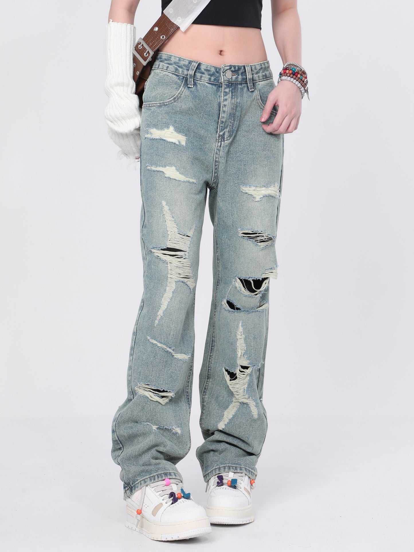 Shredded Washed Jeans