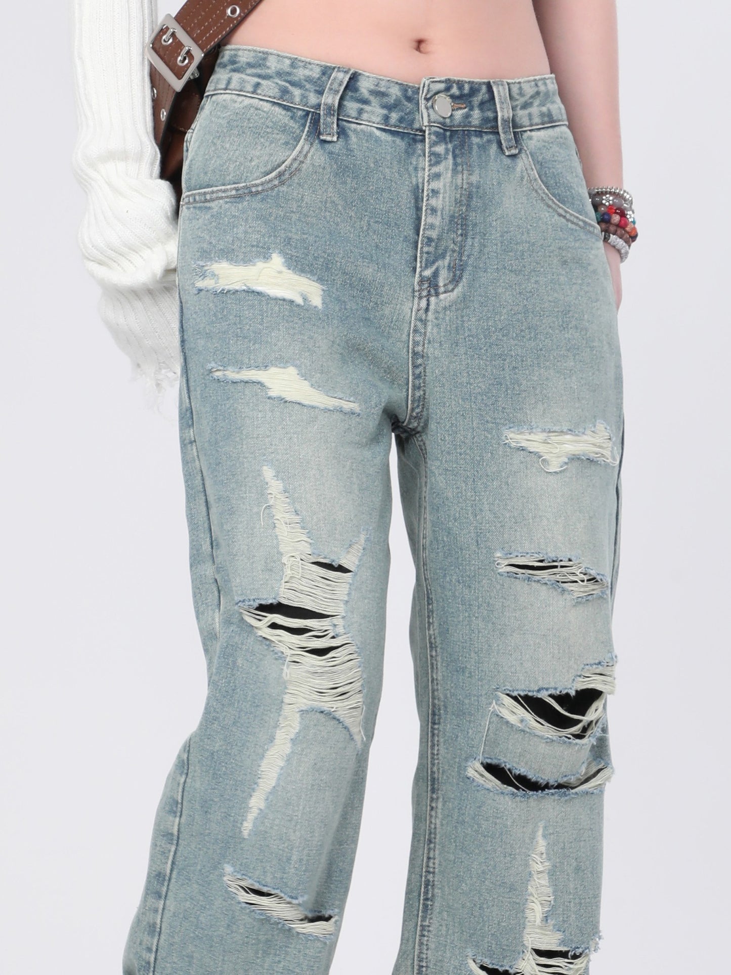 Shredded Washed Jeans