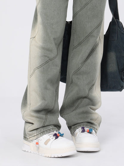 Striped Distressed Jeans