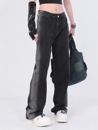 Striped Distressed Jeans