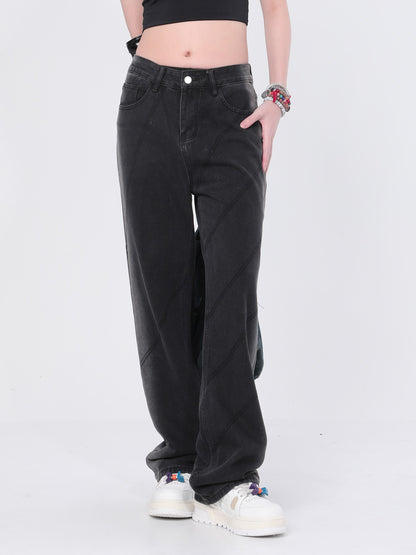 Striped Distressed Jeans